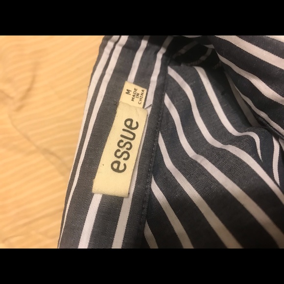 Navy and white striped cotton blouse - Picture 5 of 5